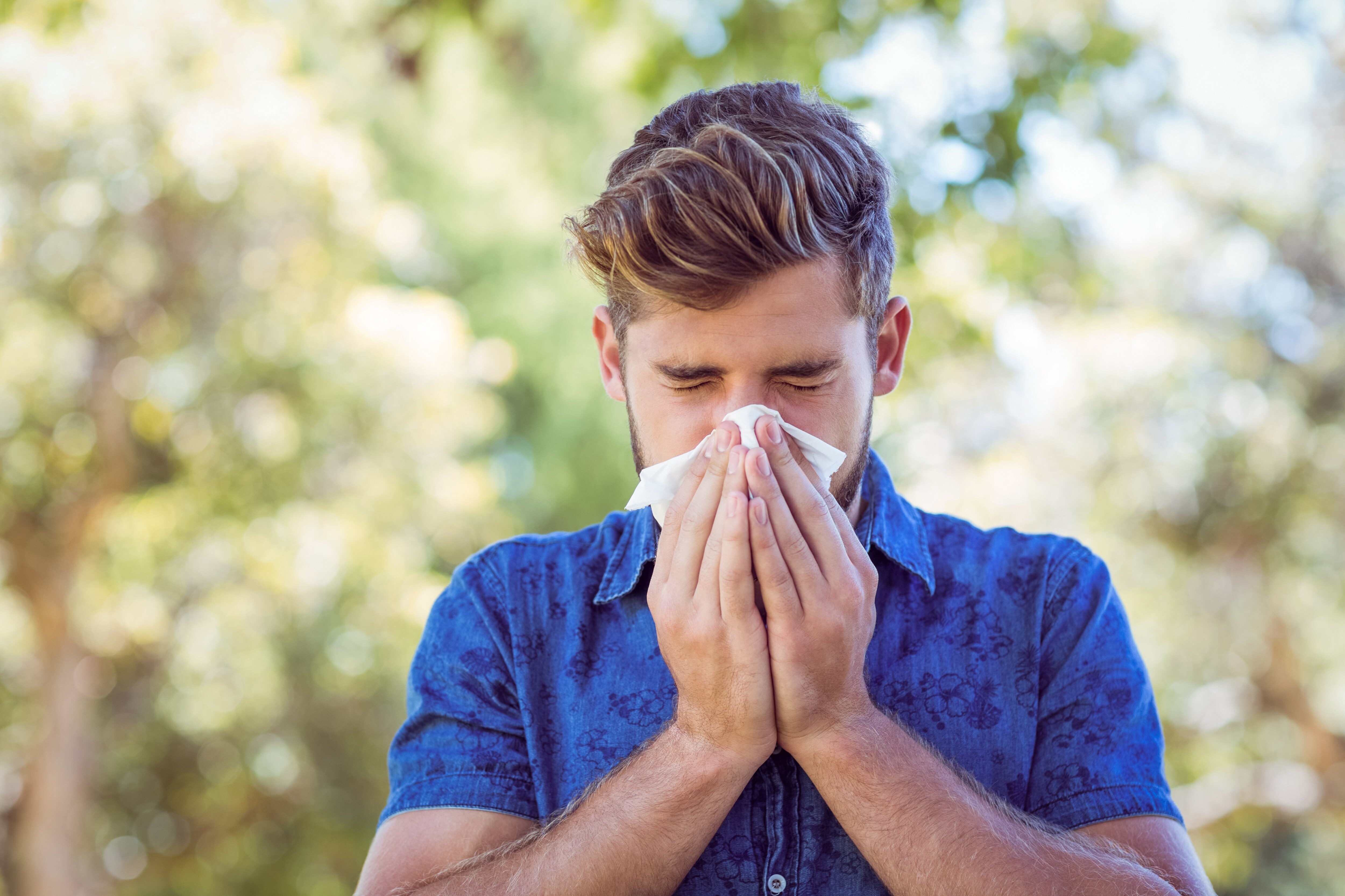 Man sneezing